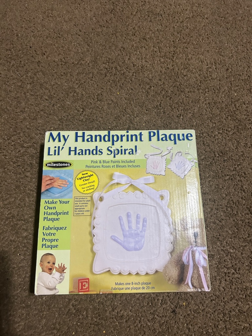 My Handprint Plaque Lil' Hands Spiral Handprint Kit - White with Blue Accent